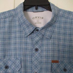 Orvis Mens S/S Blue Casual Shirt NWOT - Size XL